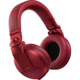 Pioneer DJ HDJ-X5BT-R - Closed-back, Bluetooth-compatible, Circumaural DJ Headphones with 40mm Drivers, 5Hz-30kHz Frequency Range, Detachable Cable, and Carry Pouch - Red