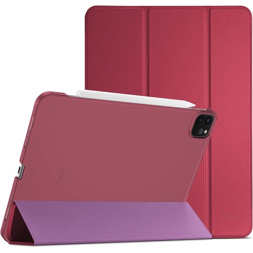 ProCase iPad Pro 11 Inch Case 2022 / 2021 / 2020 / 2018, Slim Stand Hard Back Shell Smart Cover for iPad Pro 11 Inch 4th Generation 2022 / 3rd Gen 2021/ 2nd Gen 2020 / 1st Gen 2018 -Wine