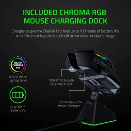 Razer Basilisk Ultimate Hyperspeed Wireless Gaming Mouse w/ Charging Dock