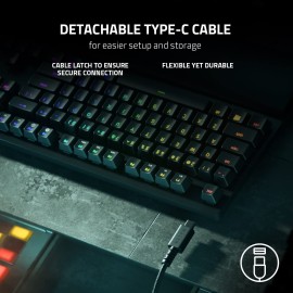Razer Huntsman V2 TKL Tenkeyless Gaming Keyboard: Fastest Clicky Optical Switches w/Quick Keystrokes & 8000Hz Polling Rate