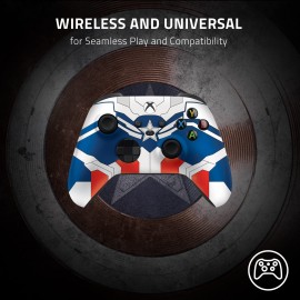 Razer Limited Edition Captain America Wireless Controller & Quick Charging Stand Bundle for Xbox Series X|S, Xbox One: Impulse Triggers - Textured Grips - 12hr Battery Life - Magnetic Secure Charging