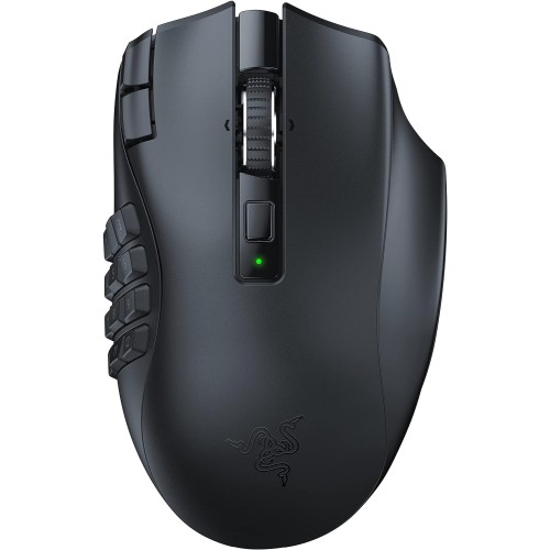 Razer Naga V2 HyperSpeed Wireless MMO Gaming Mouse: 19 Programmable Buttons - HyperScroll Technology - Focus Pro 30K Optical Sensor - Mechanical Mouse Switches Gen-2 - Up to 400 Hr Battery Life- right-handed