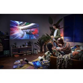 SAMSUNG 30”- 100” The Freestyle FHD HDR Smart Portable Projector for Indoor and Outdoor Home Theater Big Screen Experience with Premium 360 Sound with Alexa Built-In (SP-LSP3BLAXZA,