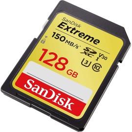 SanDisk - 128 GB Flash memory card (microSDXC to SD adapter included) - - Video Class V30