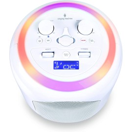 Singing Machine ISM2040 Home Stage Karaoke System, 50-Watt Sound Experience with Two Wireless Mics, White