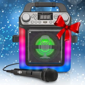 Singing Machine SML652BK HDMI Groove Mini Portable Karaoke System with  Blueto