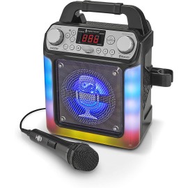 Singing Machine SML652BK HDMI Groove Mini Portable Karaoke System with Bluetooth and Voice Changing Effects