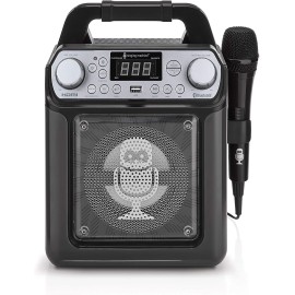 Singing Machine SML652BK HDMI Groove Mini Portable Karaoke System with Bluetooth and Voice Changing Effects