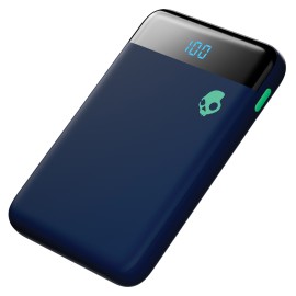 Skullcandy Stash Mini 5,000 Mah Usb-A To Usb-C Portable Charger With Split Charging Cable (Dark Blue/Green)