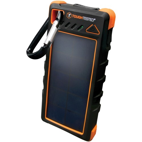 Toughtested Roc16 16,000 Mah Solar Charger And Wireless Portable Power Bank With Flashlight