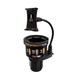Toughtested Tough And Thirsty Big Mouth Cupholder Mount With Universal Phone, Gps, And Tablet Grip 