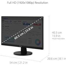 Viewsonic 24" 1920 x 1080 VA2447 MH Full HD LED LCD Monitor
