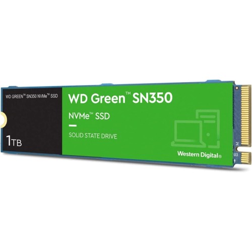 Western Digital 1TB WD Green SN350 NVMe Internal SSD Solid State Drive - Gen3 PCIe, QLC, M.2 2280, Up to 3,200 MB/s - WDS100T3G0C