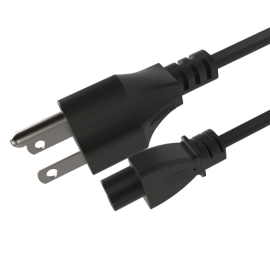 Xtech  Laptop power cord 3-prong NEMA plug to 3-slot female connector