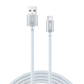 Xyst Charge And Sync Usb To Micro Usb Braided Cable, 10 Ft. (White)
