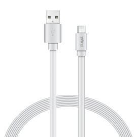 Xyst Charge And Sync Usb To Micro Usb Flat Cable, 4 Ft. (White)