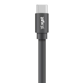 Xyst Charge And Sync Usb To Usb-C Flat Cable, 4 Ft. (Black)