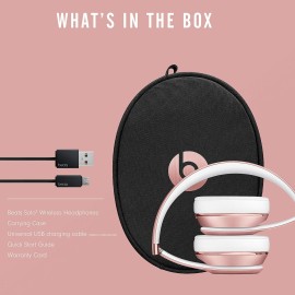 Beats Solo3 Wireless On-Ear Headphones - Apple W1 Headphone Chip, Class 1 Bluetooth, 40 Hours of Listening Time, Built-in Microphone - Rose Gold