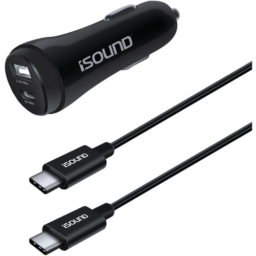 I.Sound Dual-Port Usb Car Charger With 6 Ft. Usb-C To Usb-C Cable