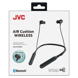 Jvc In-Ear Neckband Wireless Bluetooth Headphones With Microphone And Air Cushion Support (Black)