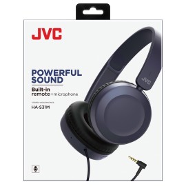 Jvc On-Ear Wired Headphones With Microphone (Blue)