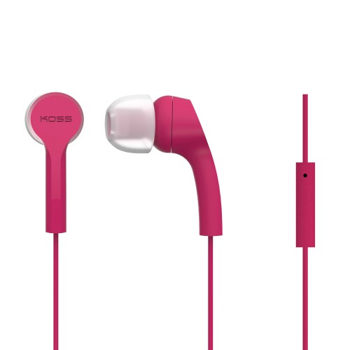 Koss Keb9I Earbuds With Microphone And In-Line Remote (Pink)