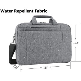 KROSER Laptop Bag 15.6 Inch Briefcase Shoulder Bag Water Repellent Laptop Bag - Light Grey