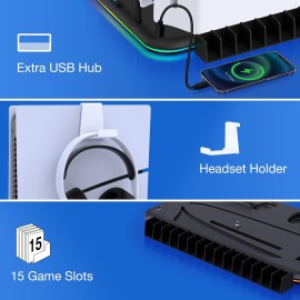 PS5 Slim & PS5 Cooling Station with Dual Controller Charging Station