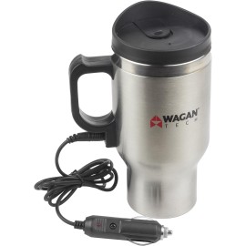 Wagan Tech 12-Volt Deluxe Double-Wall Stainless Steel Heated Travel Mug
