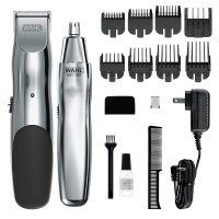 WAHL Groomsman Rechargeable Beard Trimmer kit for Mustaches, Nose Hair, and Light Detailing and Grooming with Bonus Wet/Dry Battery Nose Trimmer