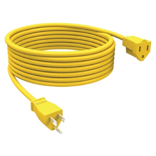 Yellow Outdoor Power Extension Cord (15 Feet)