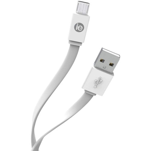 iEssentials Charge & Sync Flat Micro USB to USB-A Cable 4ft White