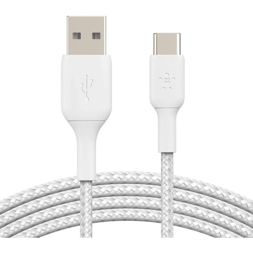 Belkin USB-C Cable (Boost Charge USB-C to USB Cable, USB Type-C Cable for Note10, S10, Pixel 4, iPad Pro, Nintendo Switch and More), 6.5ft/2m, White, 6.6FT