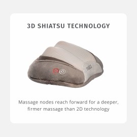 HoMedics 3D Shiatsu and Vibration Massage Pillow with Heat, Full-Body Relaxation Targets Upper and Lower Back, Neck, and Shoulders, Integrated Controls