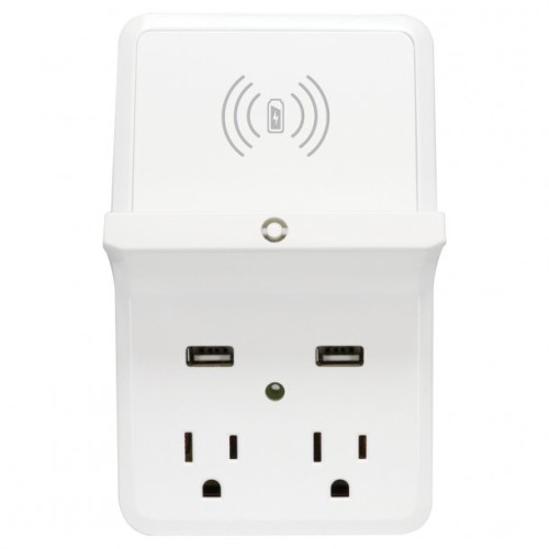 Prime Wireless-Charging-Dock Wall Tap with 2 Outlets and Dual USB Charger