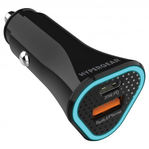 HyperGear SpeedBoost 38-Watt Dual-Output USB-A and USB-C® Car Charger