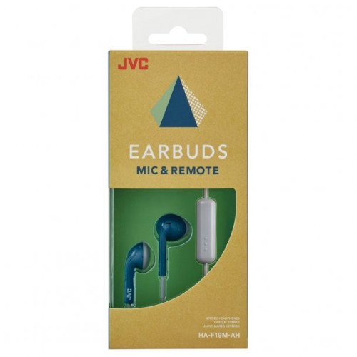 JVC Retro In-Ear Wired Earbuds with Microphone (Blue)
