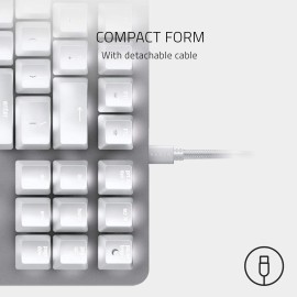 BlackWidow Lite Mechanical Tenkeyless Keyboard: Orange Key Switches - Tactile & Silent - White Individual Key Lighting - Compact Design - Detachable Cable - Mercury White