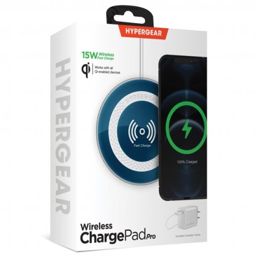 HyperGearChargePad Pro 15-Watt Wireless Fast-Charger Pad (Blue)