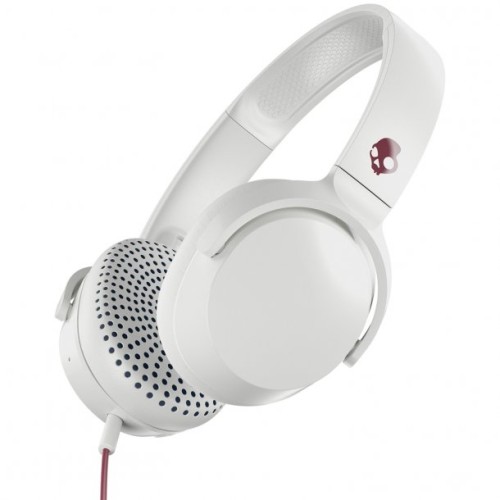 Skull Candy Riff On-Ear Wired Headphones with Microphone (White)