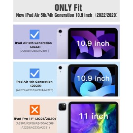 TiMOVO Case for  iPad Air 5th/4th Generation 10.9 inch, iPad Air 5 Case/iPad Air 4 Case, [Support 2nd Gen Apple Pencil Charging] Slim Stand Protective Cover with Auto Wake/Sleep
