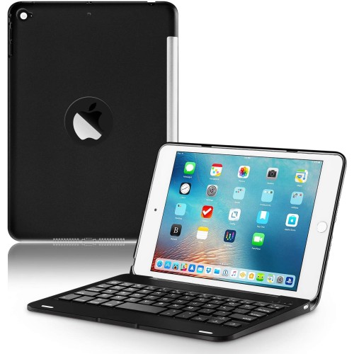 ONHI Wireless Keyboard Case for iPad Mini 5 / Mini 4 Keyboard Case Plastic Alloy Shell Smart Folio Case Auto Sleep/Wake, Silent Typing