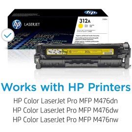 Original HP 312A Yellow Toner Cartridge | Works with HP Color LaserJet Pro MFP M476 Series | CF382A