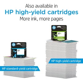 Original HP 67XL Black High-yield Ink Cartridge | Works with HP DeskJet 1255, 2700, 4100 Series, HP ENVY 6000, 6400 Series