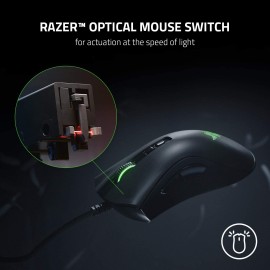 Razer DeathAdder V2 Gaming Mouse: 20K DPI Optical Sensor - 2nd Gen Faster Optical Switch - Chroma RGB Lighting - 8 Programmable Buttons - Rubberized Side Grips - Ergonomic Design