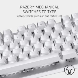 BlackWidow Lite Mechanical Tenkeyless Keyboard: Orange Key Switches - Tactile & Silent - White Individual Key Lighting - Compact Design - Detachable Cable - Mercury White