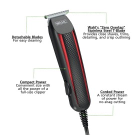 Wahl Edge Pro Bump Free Corded Beard Trimmer, Hair Clipper, Haircut Clipper, & Grooming Detailer Kit for Men – For Edging Beards, Mustaches, Hair, Stubble, Ear, Nose, & Body