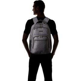 Kenneth Cole Reaction Travelier Multi-Pocket Laptop & Tablet Business, School, Travel Backpack Bag, Charcoal, One Size