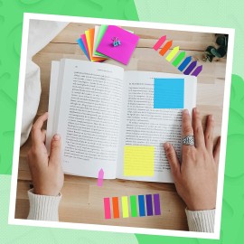 910 Pcs Transparent Sticky Index Tabs Translucent Colored Sticky Tab Self Adhesive Clear See Through Sticky Tabs for Book