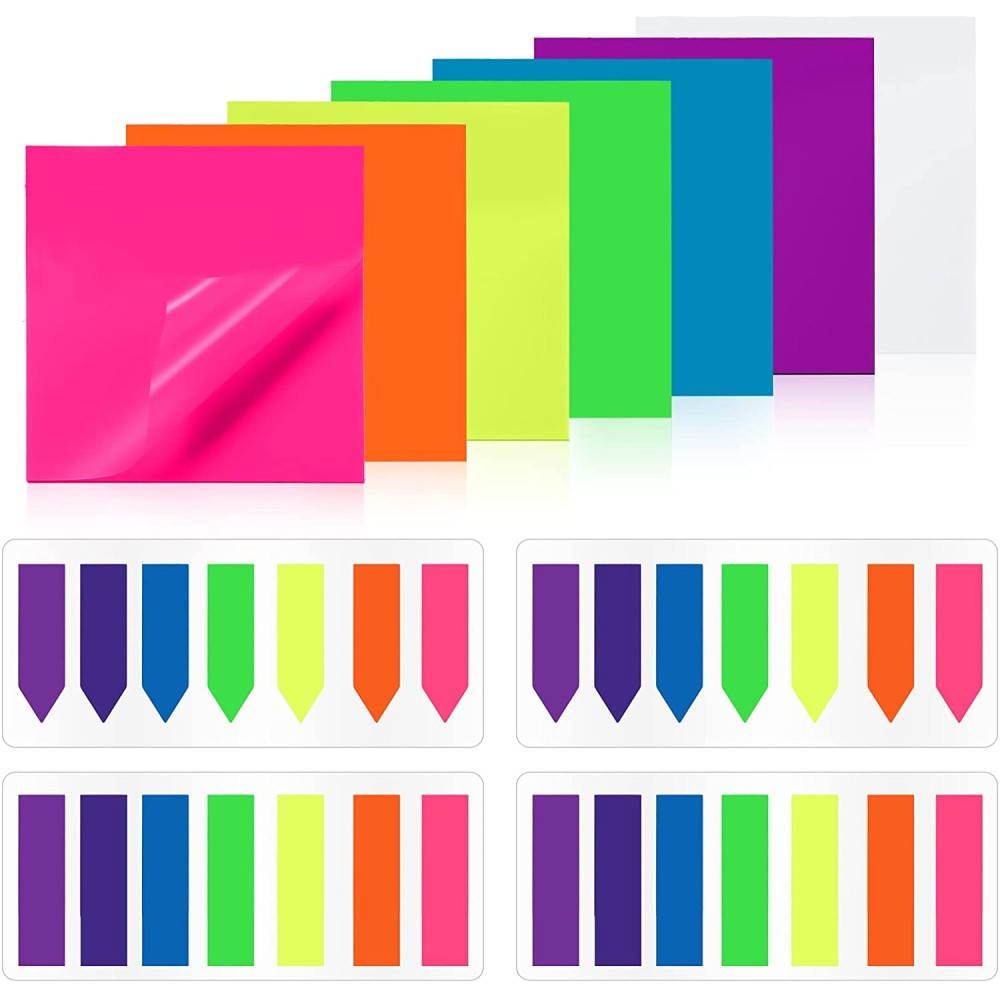 910 Pcs Transparent Sticky Index Tabs Translucent Colored Sticky Tab Self Adhesive Clear See Through Sticky Tabs for Book